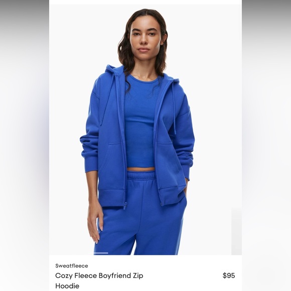 Aritzia Cozy Fleece Boyfriend Zip Hoodie in bright purple! - Picture 2 of 2